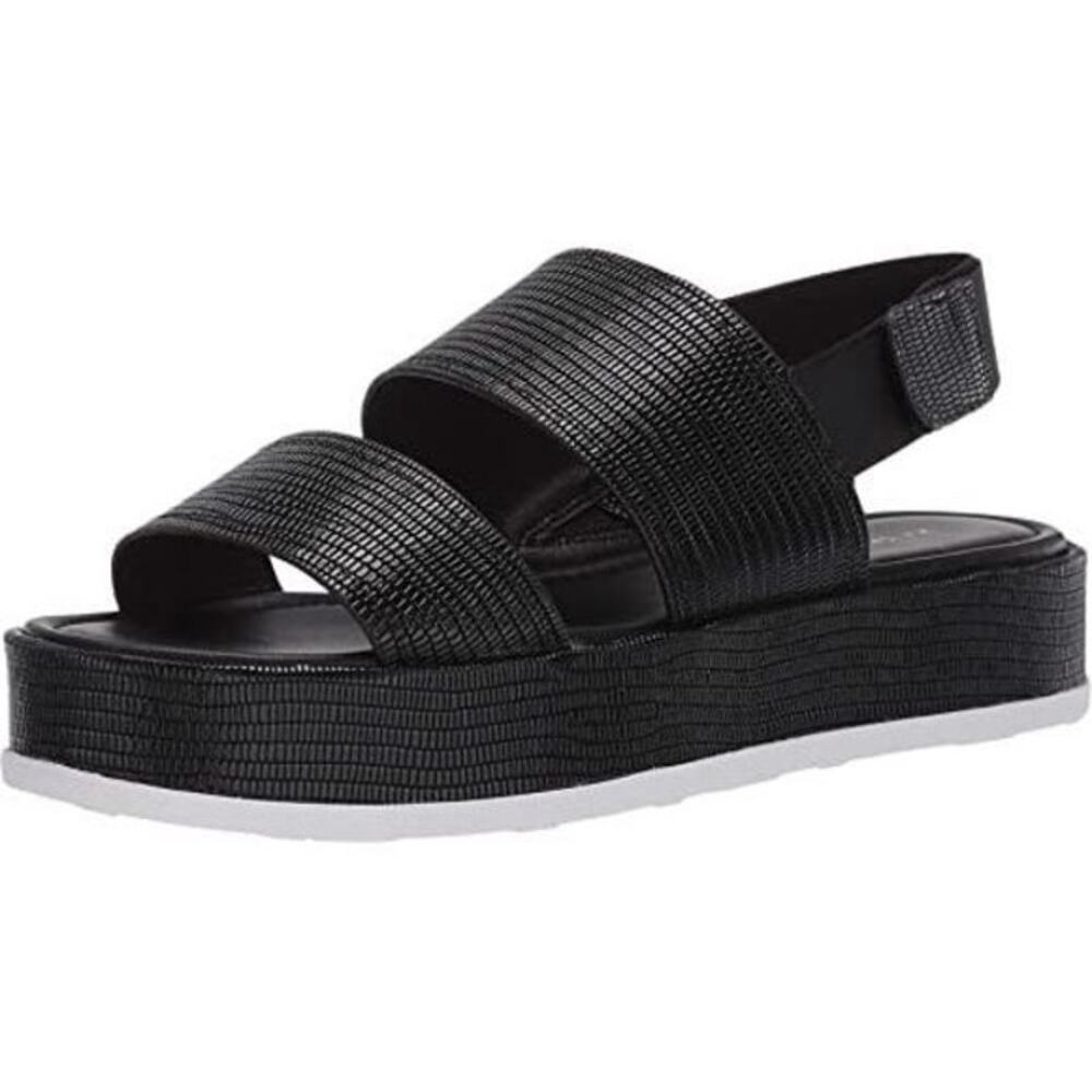 Via Spiga Gabourey2 Women's Black Leather Platform Sandals 8.5